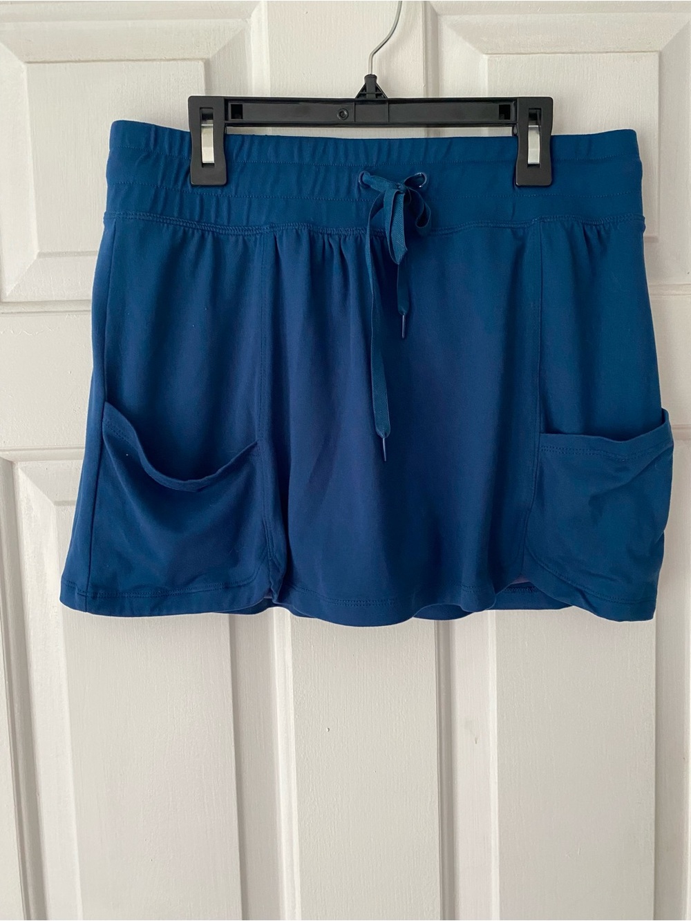 Everyday Drawstring Skort with Pockets - Deep Blue
